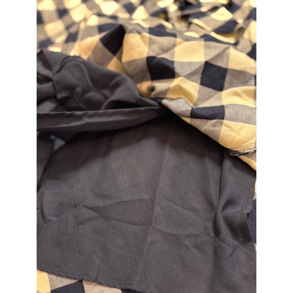 Lauren Ralph Lauren Navy Cream Buffalo Plaid Ruffle Midi Skirt Cotton Women's 12 - Picture 5 of 7